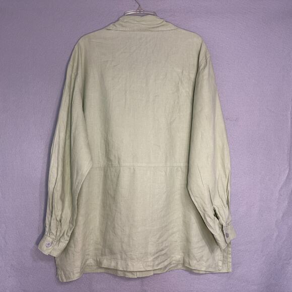 Merona Women's Linen Tunic Button Up Top Size XL Oversized Lagenlook Bohemian - Picture 2 of 6